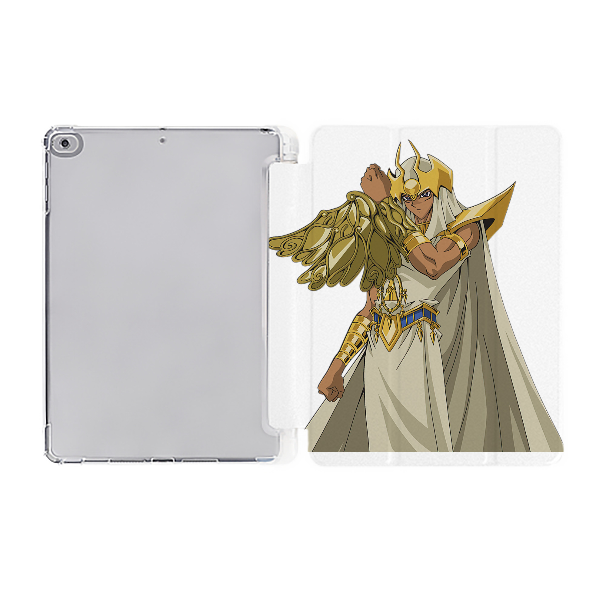 （画像用） 遊☆戯☆王 Yu-Gi-Oh! IPad ケース ペン収納付き 三つ折りスタンド PUレザー×シリコン 対応機種9.5/10.5/10.9インチ